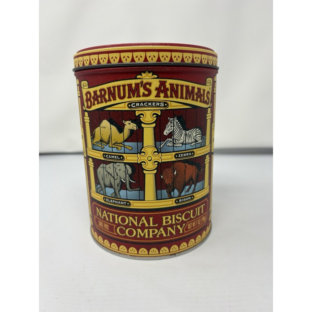 1914 REPLICA Barnum's Animals National Biscuit Company Red Tin Empty Display